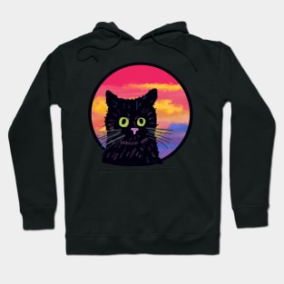 Upset Cat in front of Sunset Hoodie